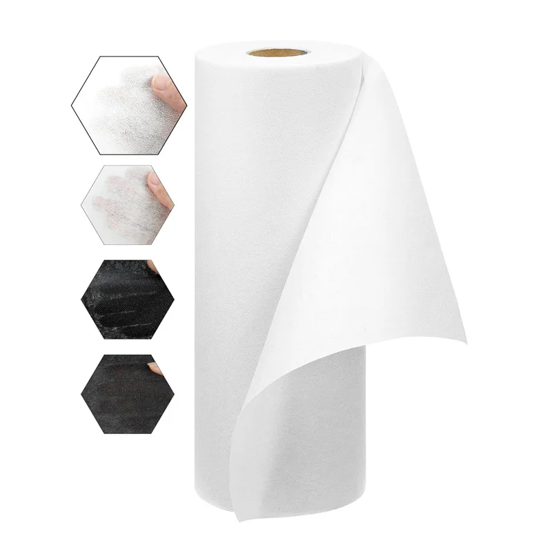 10 Yards/30 Yards*30 cm Weiß-Schwarzes Vliesstoff-Einlageband zum Aufbügeln, Polyester-Einlageband für DIY-Nähprojekte und Futter – Detail 1