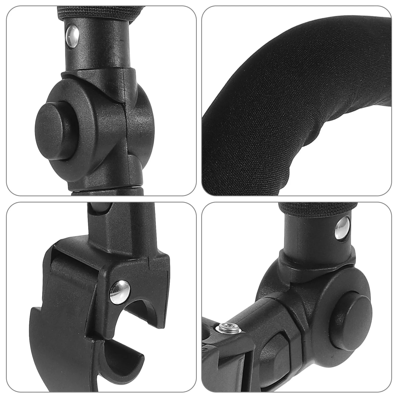 

Universal Adjustable Stroller Armrest Handle Extension Toddler Sponge Black Durable Easy Install Lightweight Safe