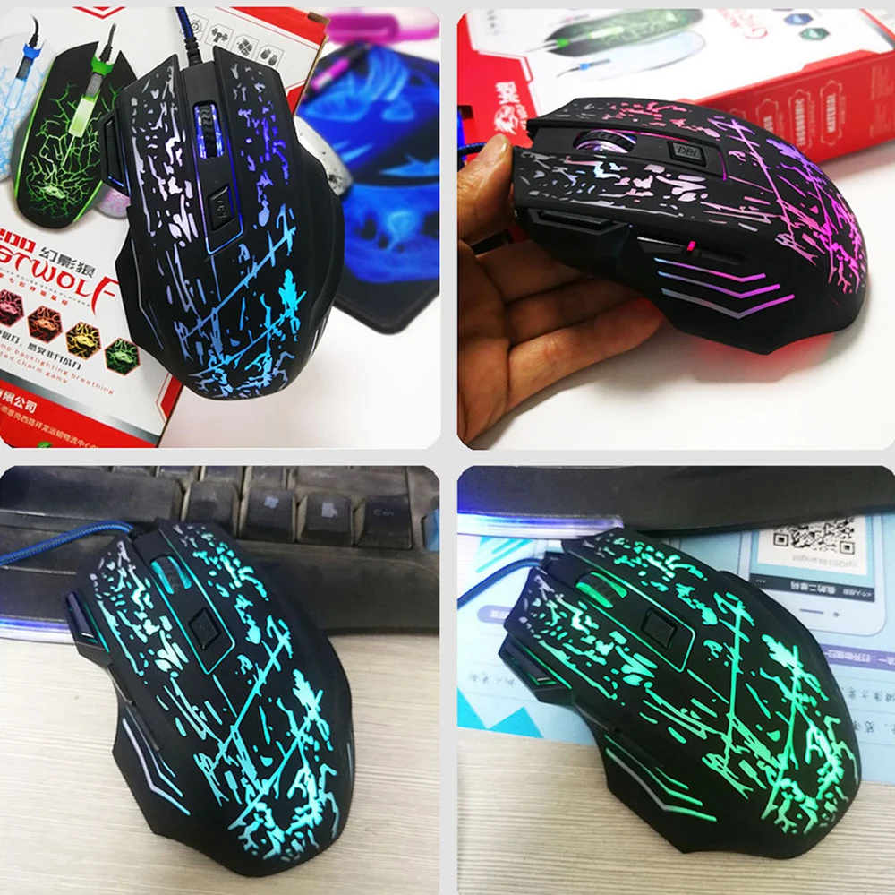 Wired Gaming Mouse Ergonomic USB Computer Mouse Gamer RGB Mice 2400dpi 7 Button Gaming Mause With Backlight Mouse For PC Laptop