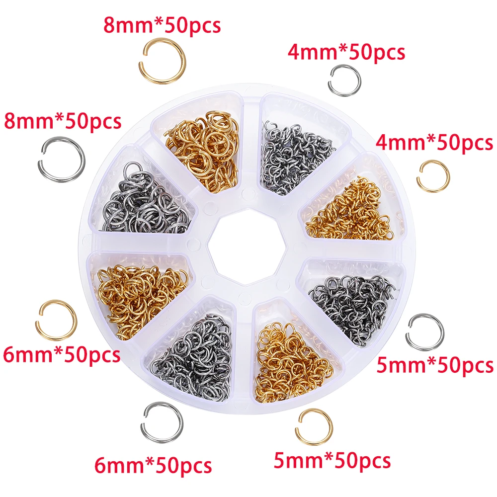 210-400 teile/schachtel Schmuck Machen Kits Karabinerverschluss Offene Biegeringe End Crimps Perlen Box Handgemachte DIY Armband Halskette Erkenntnisse