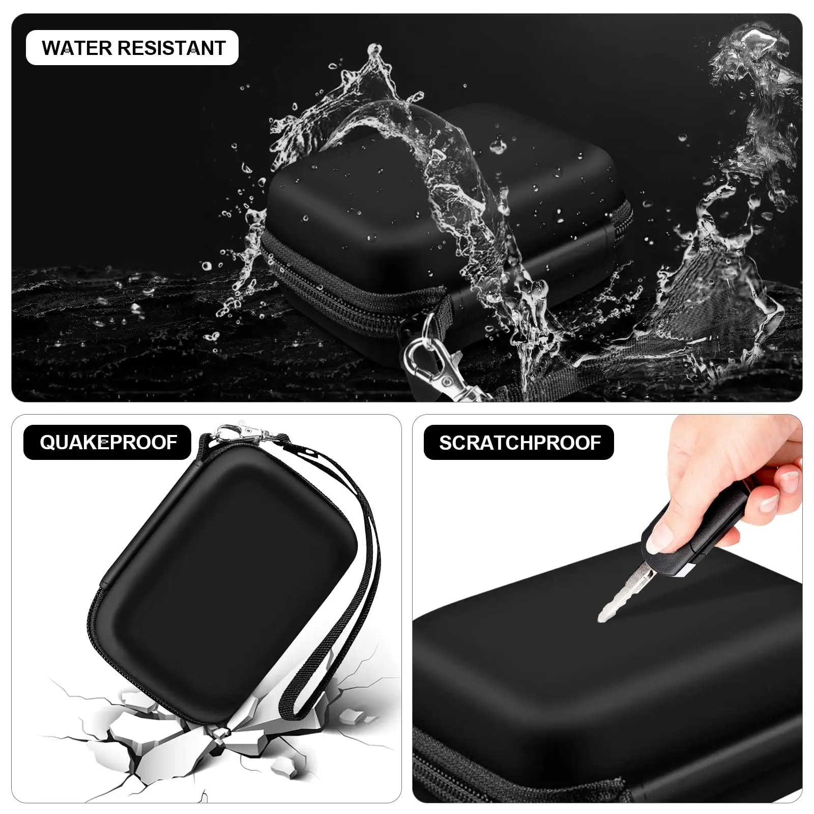 Digital Camera Case for CAMKORY/for Kodak Pixpro FZ45 FZ55/for VAHOIALD/for Sony DSCW800 830 for Canon PowerShot 180 190 Black image 5
