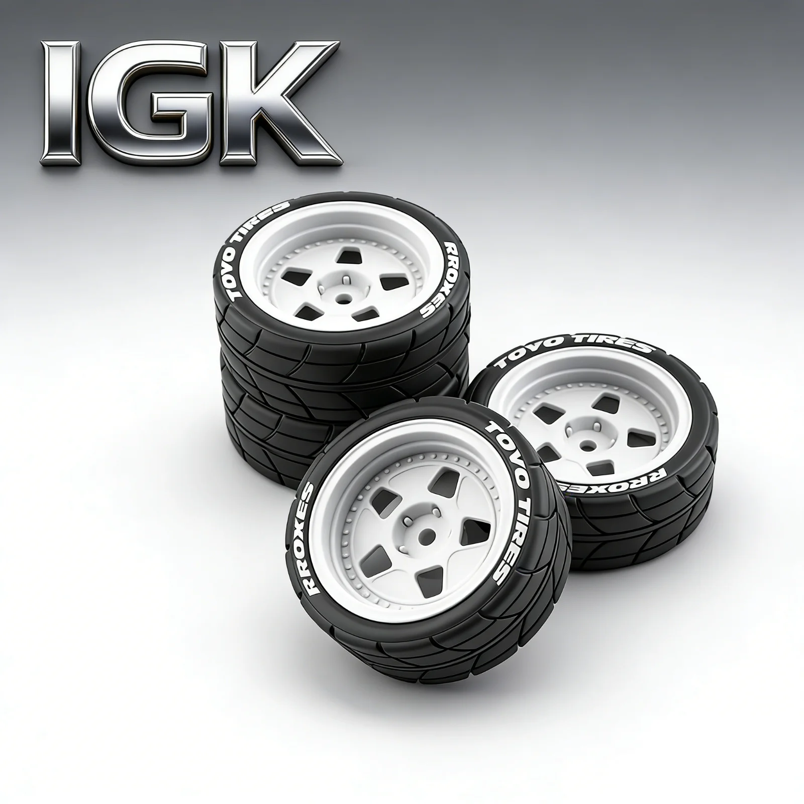 4PCS 1/10 Classic Drift & Rally Tires - for HPI Ken Block 1965 Ford Mustang RC On-Road Touring Car
