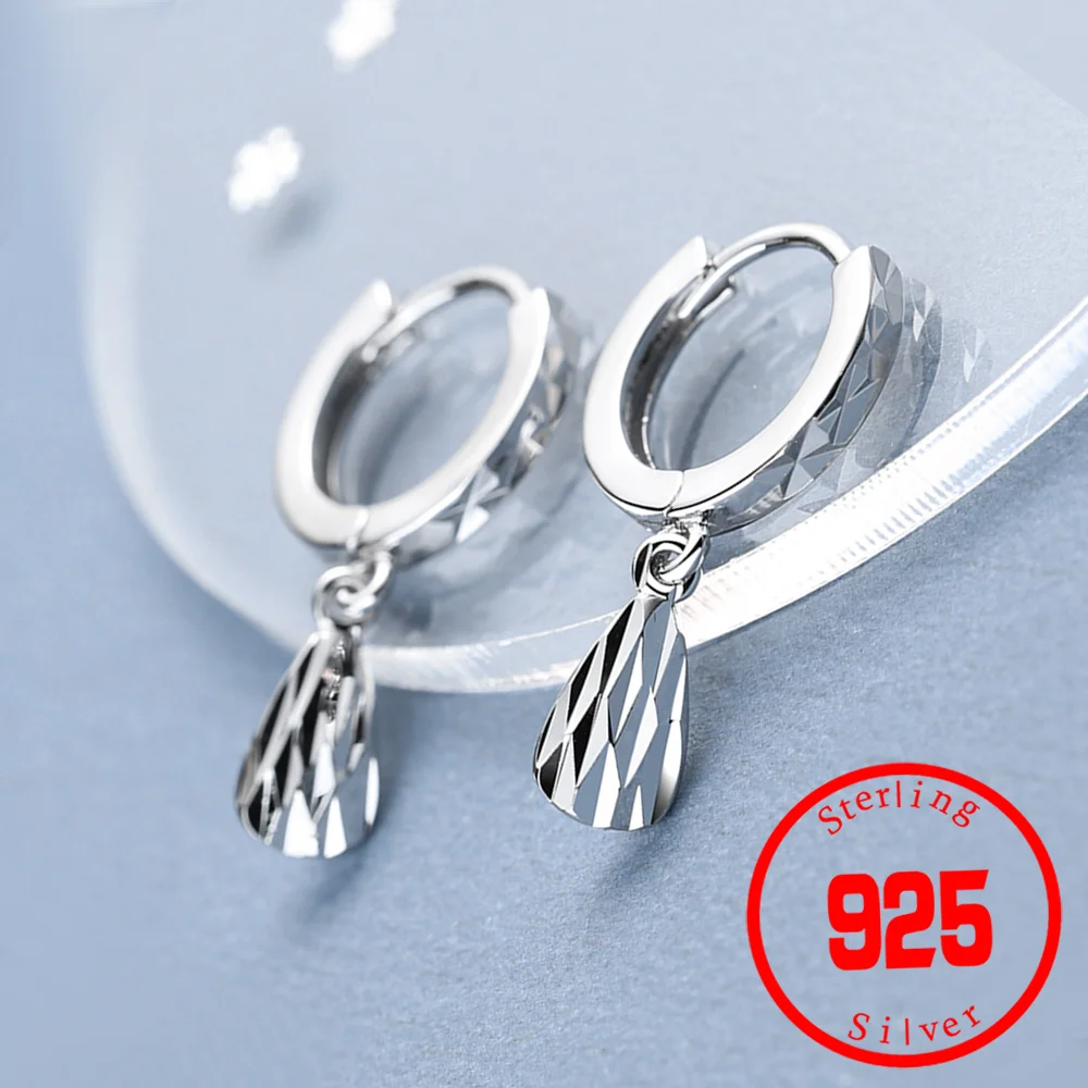 

Stamp 925 Sterling Silver Casting Pattern Drop Earrings For Women Trendy Jewelry Girl Gift New