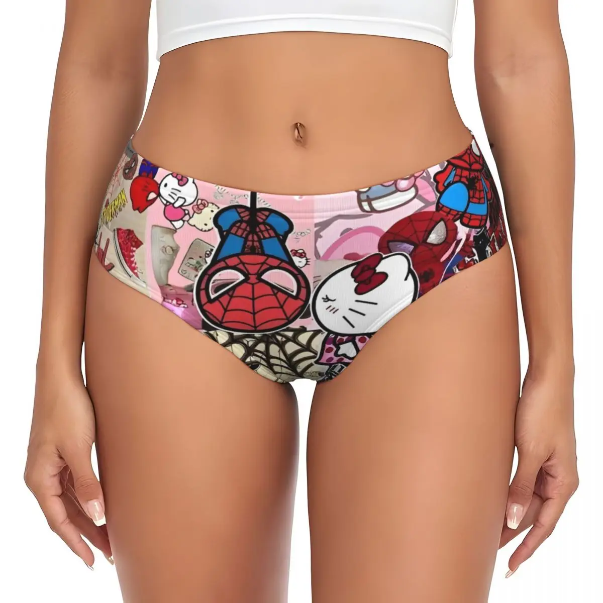 مضحك مرحبا كيتي الحب سبايدرمان الكرتون سراويل ملخصات الملابس الداخلية النسائية تنفس السروال للإناث S-4XL #2