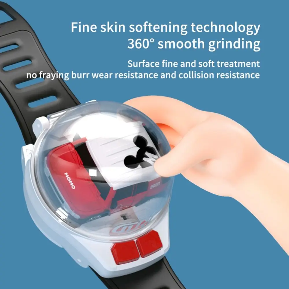 2.4 GHz Remote Control Car USB Charging Cartoon Design Mini Alloy Racing Children Toys Alloy Material Wireless Watch Car