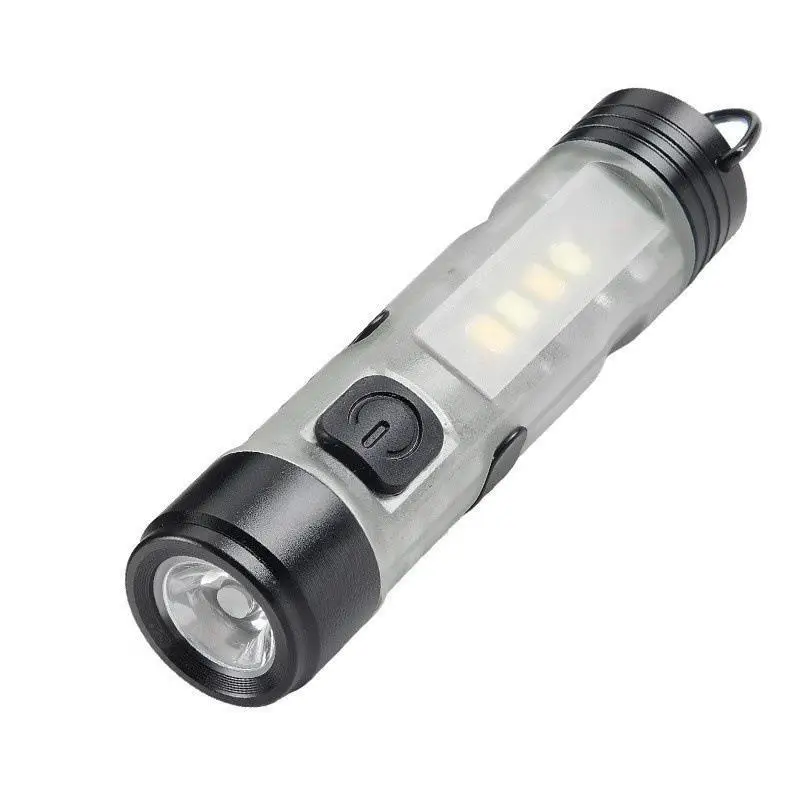 Water Resistant 5050 Rechargeable LED Pocket Flashlight Clip-On Hat Light Keychain Torch for Rainy Day Outdoor Use