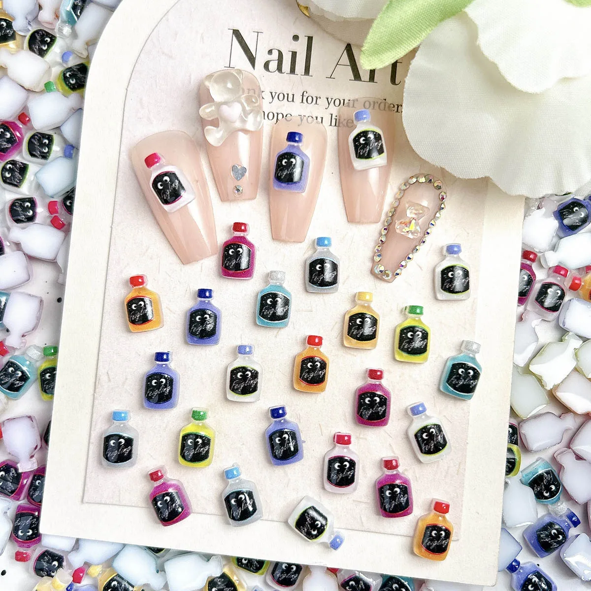 Breloques pour ongles en résine, feuille lumineuse dégradée, nouveauté, Double couleurs, feuille d'or incrustée, décorations pour Nail Art, DIY, 100 pièces