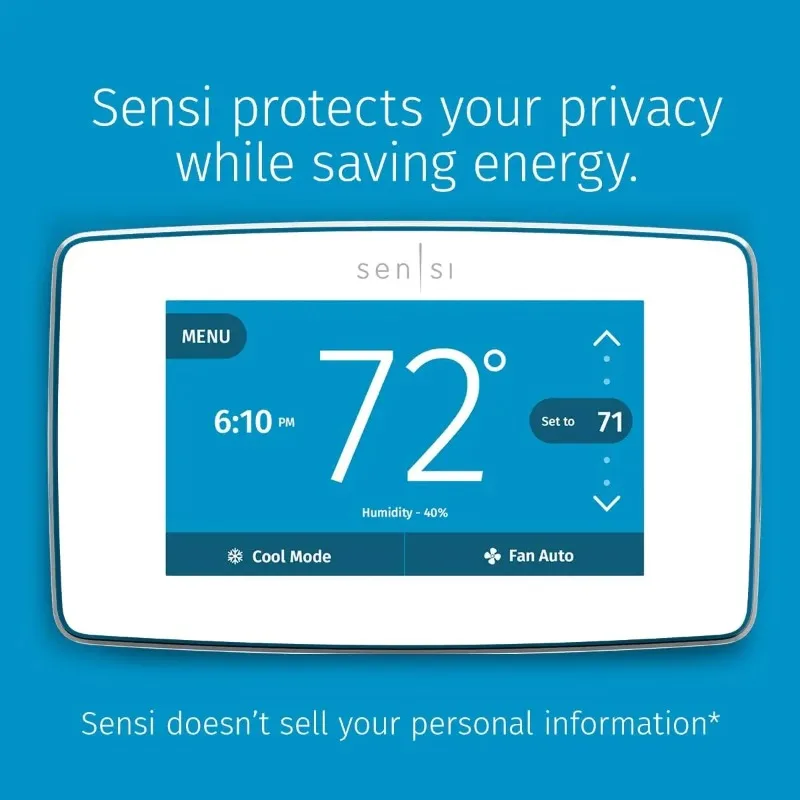 

Интеллектуальный термостат Sensi Touch Wi-Fi с цветным сенсорным дисплеем, работает с Alexa, требуется провод C, ST75W, белый