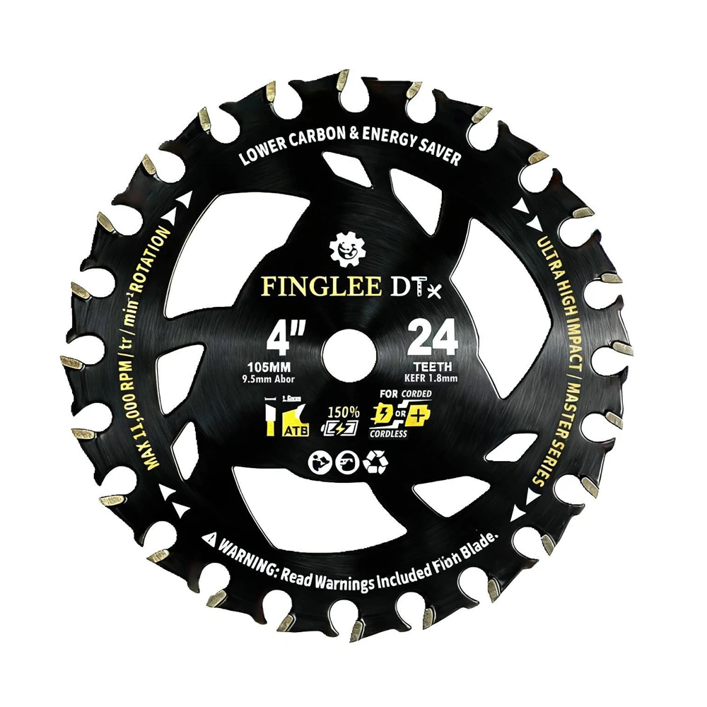 

4 Inch TCT Circular Saw Blade 24/36 Teeth for Wood, Plastic, PCV, Acrylic, Plywood, 3/8'' Arbor