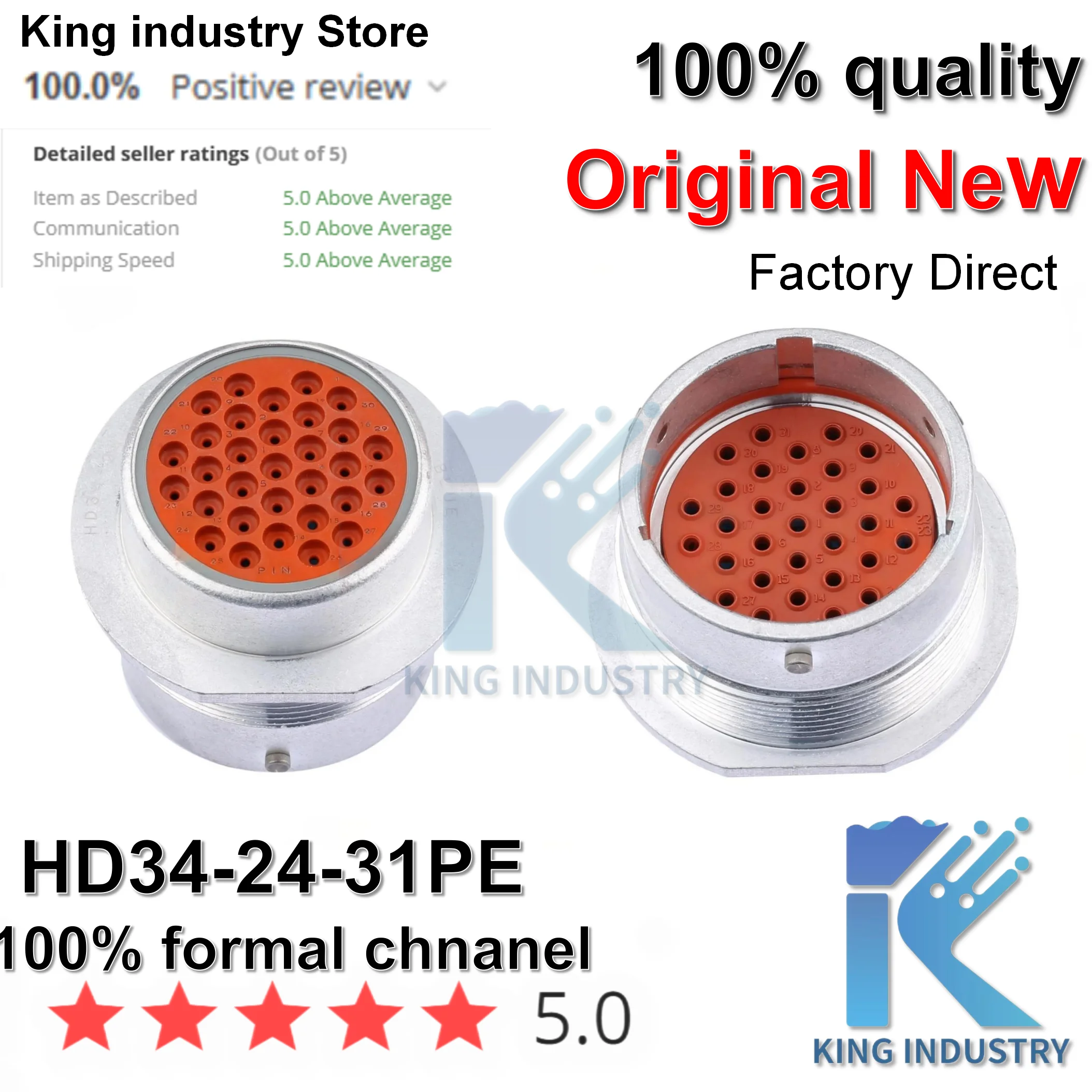 （1PCS）100% NEW HD34-24-31PE With terminals HD34-24-31SE DEUTSCH Circular Automotive Connector 31P Male Plug and Socket