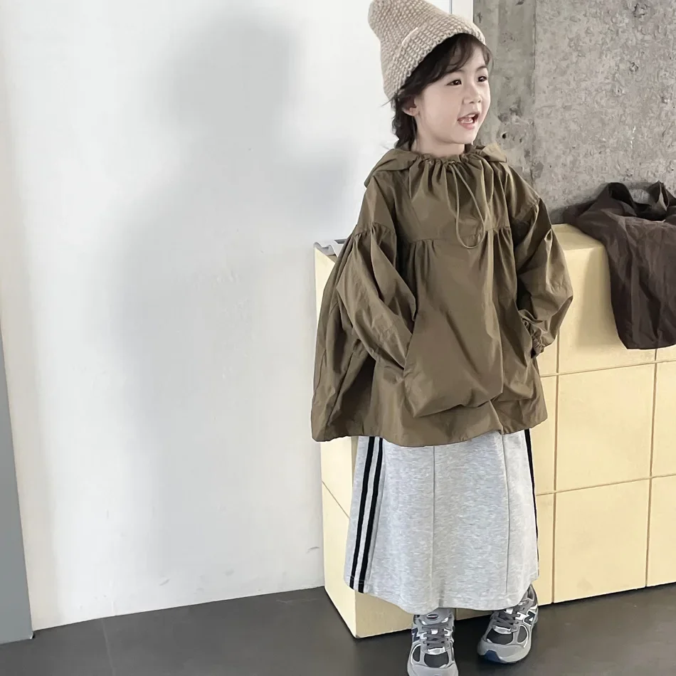 Girls Skirt 2024 Spring Autumn Korean Style Split Half Skirt A Line Straight Casual Simple New Fashionable Kids Sweet Skirt