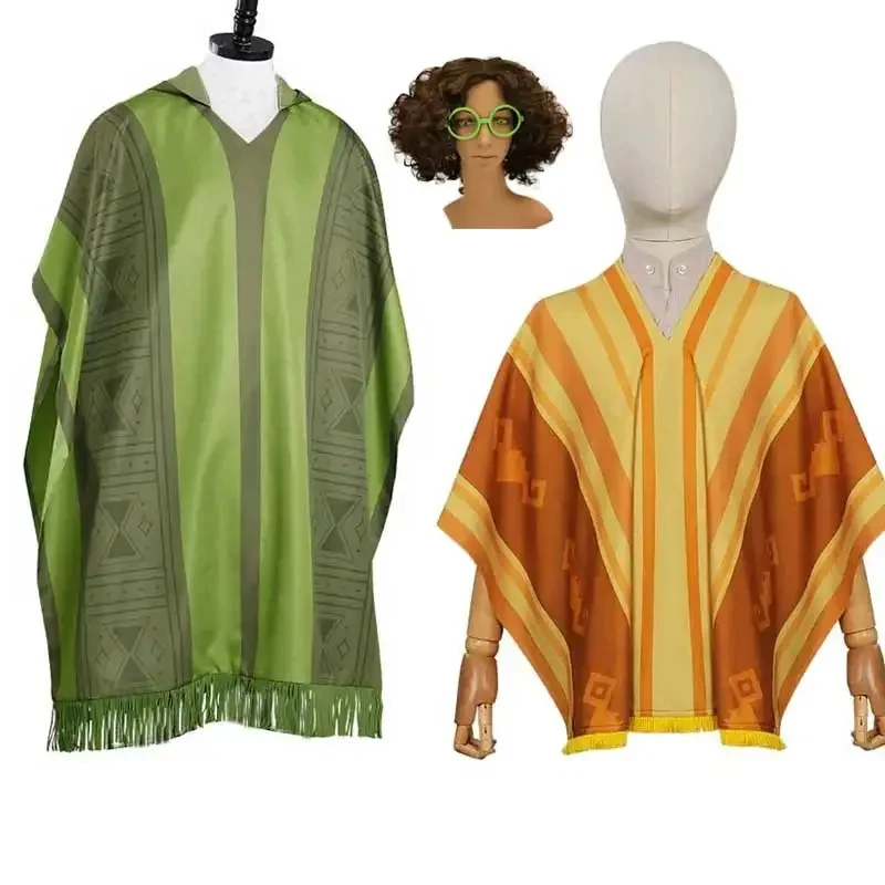 

♥AA Kids Adult Encanto Bruno Cosplay Cloak Mirabel Dress Wig Party Clothes Unisex Anime Robe Halloween Costume New 2026