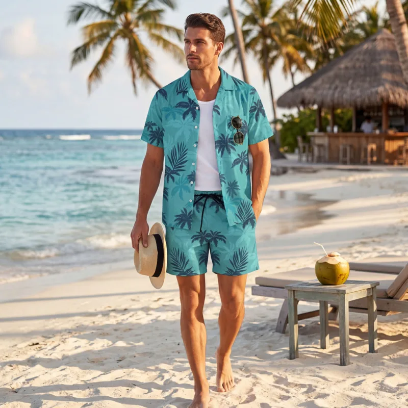 Nova Camisa Havaiana 3D Estampada 2026 Masculina e Feminina Casual Moda Streetwear Manga Curta Blusa Roupa Masculina