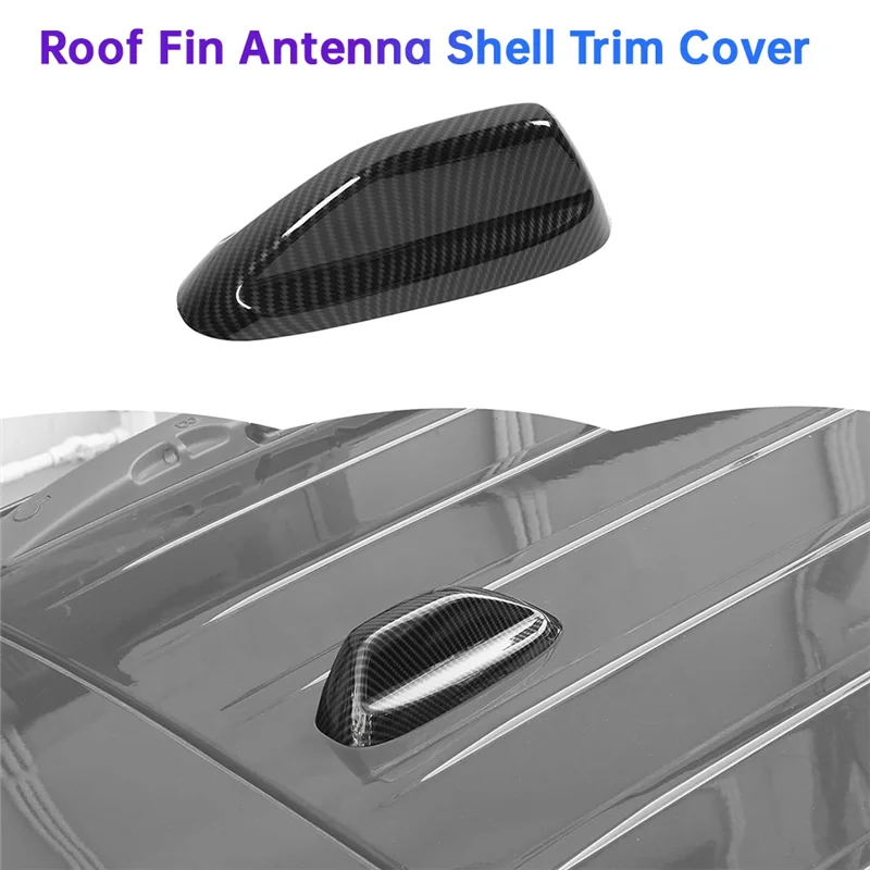 車のカーボンファイバー屋根ふかひれアンテナシェルトリムカバーダッジ Durango14-24 Ram 18-24 ジープグランドチェロキー 21-24