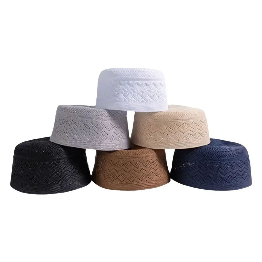 New Crochet Knit Ethnic Hat Mesh Breathable Flat Top Cotton 