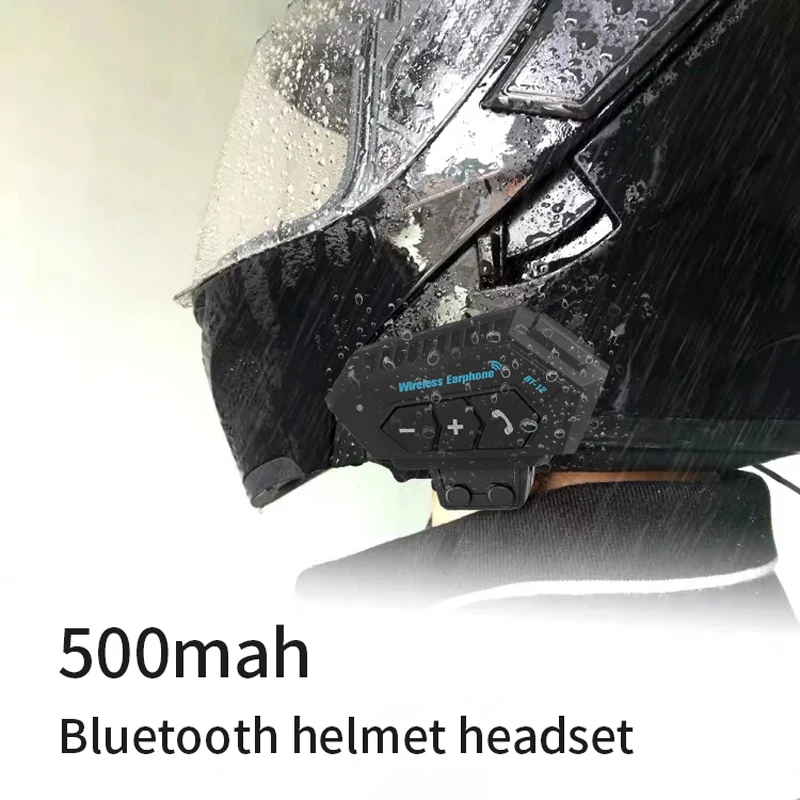 Motorcycle BT 5.0 Helmet Headset Wireless Hands-free Call Kit Stereo Anti-interference Waterproof Music Player Speaker