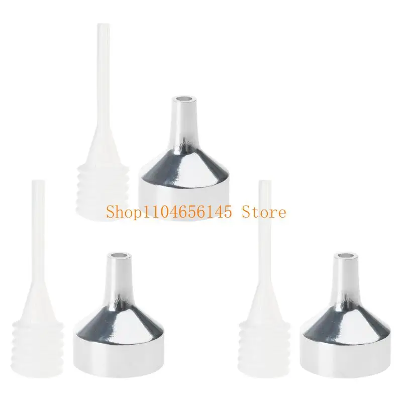 3 Pcs Metal Funnel Perfume Funnel Liquid Dispensing Tool Liquid Transfer Funnel for Kitchen Cosmetics and Liquids