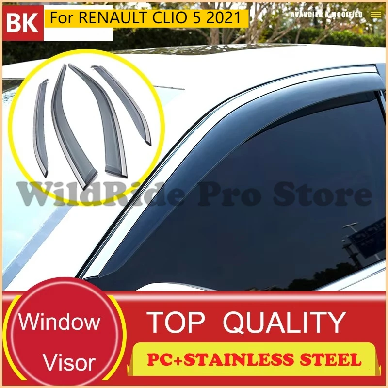 

Автомобильный дефлектор для RENAULT CLIO 5 2021, автомобильный оконный козырек, ветровой дефлектор, защита от дождя, солнцезащитный козырек
