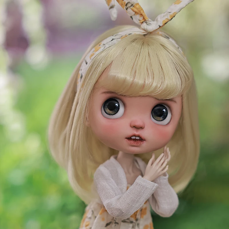 Lime BJD 인형 1/6 풀 세트, 맞춤형 Blythe QBaby 합창단, 빅 헤드 스타일 볼 조인트 인형, 핑크 파란색 가발 모자 옵션, Shugafairy