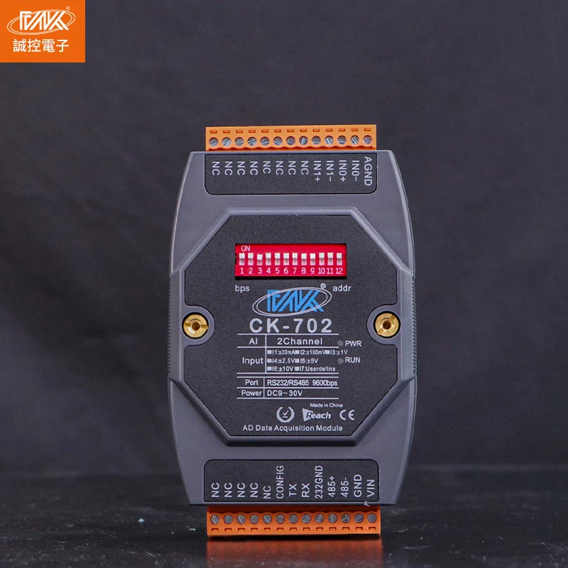 CK-702 2AI RS485 Port Modbus RTU بروتوكول لوحة تطوير الإدخال التناظرية مع وحدة اكتساب تناظرية 4-20mA 0-10V #4