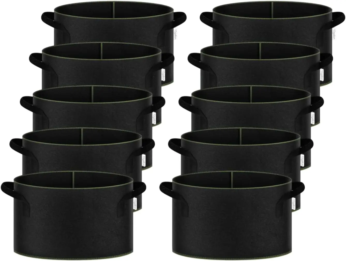 

10 Gallon 10-PCS Thickened Grow Bag Nonwoven Fabric Pots with Handles Heavy Duty Aeration Container for Garden and Plant