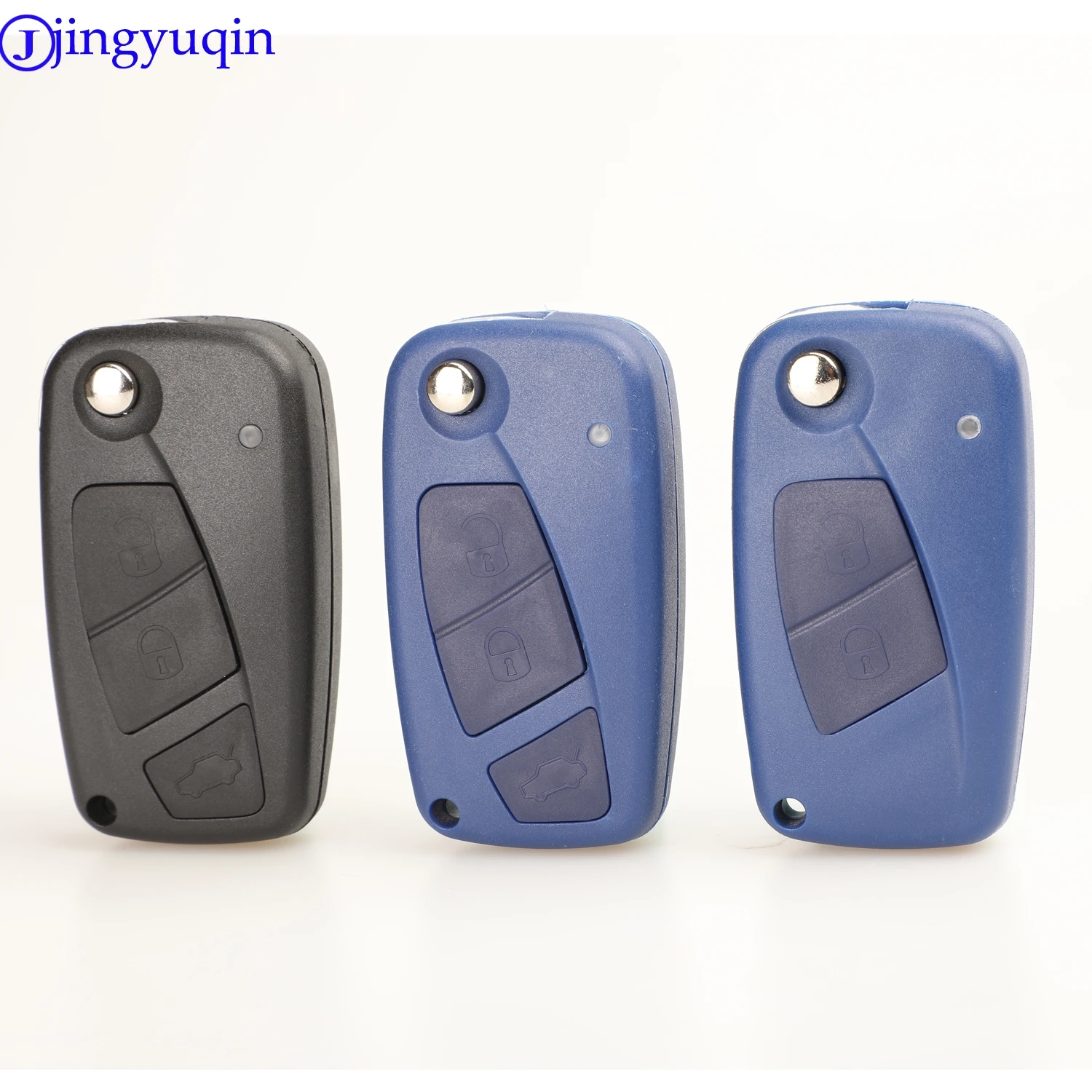 

jingyuqin 10PS Folding Car Cover Key Shell Case For Fiat Punto Ducato Stilo Panda Idea Doblo Bravo Keyless Fob 3B