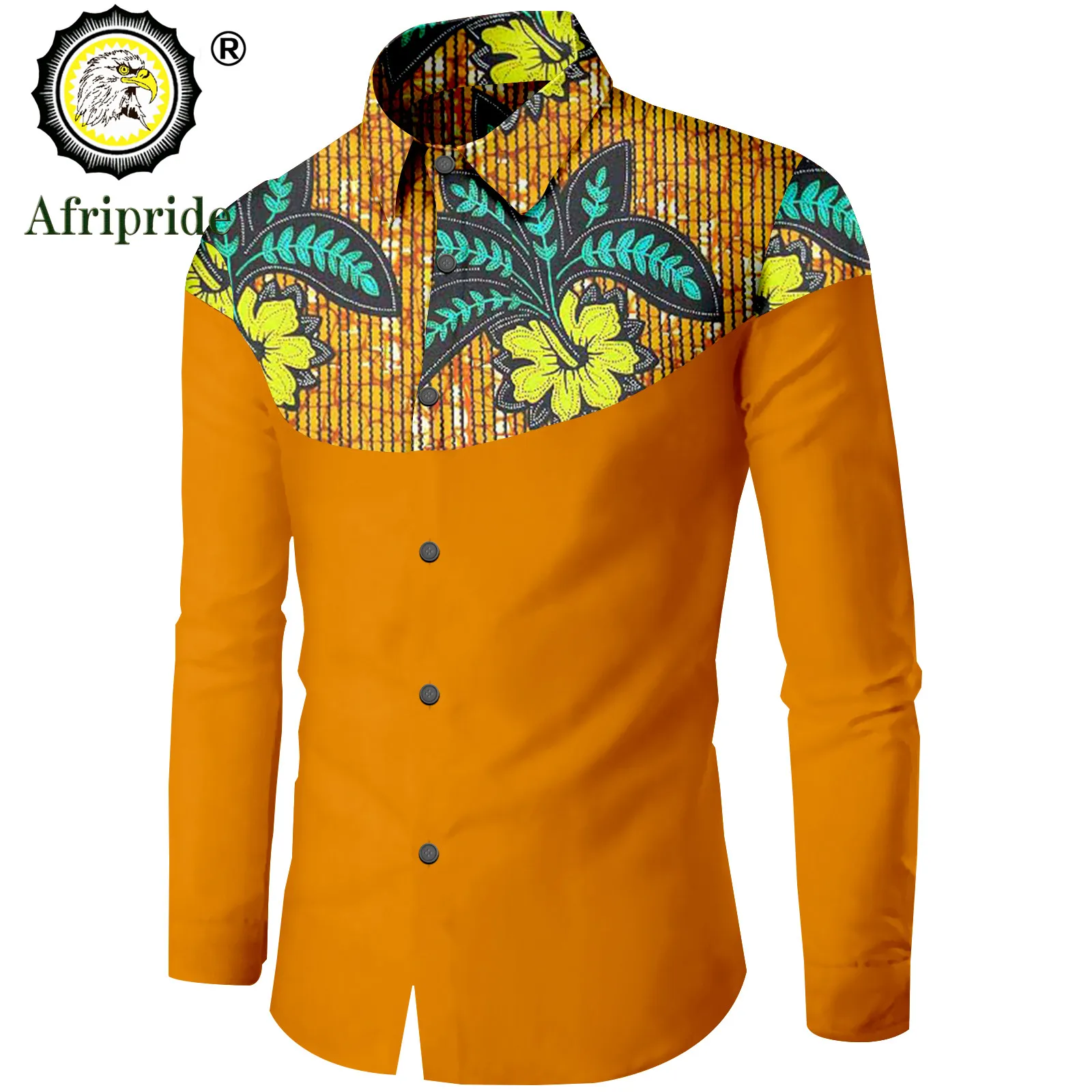 Dashiki-camisa Africana estampada para hombre, camisa de manga larga estilo Ankara, con cuello de diseño de un solo pecho, A2212005