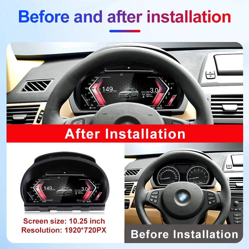 STWEI Digital Instrument Cluster Virtual Cockpit For BMW X3 E83 2006-2010, 10.25