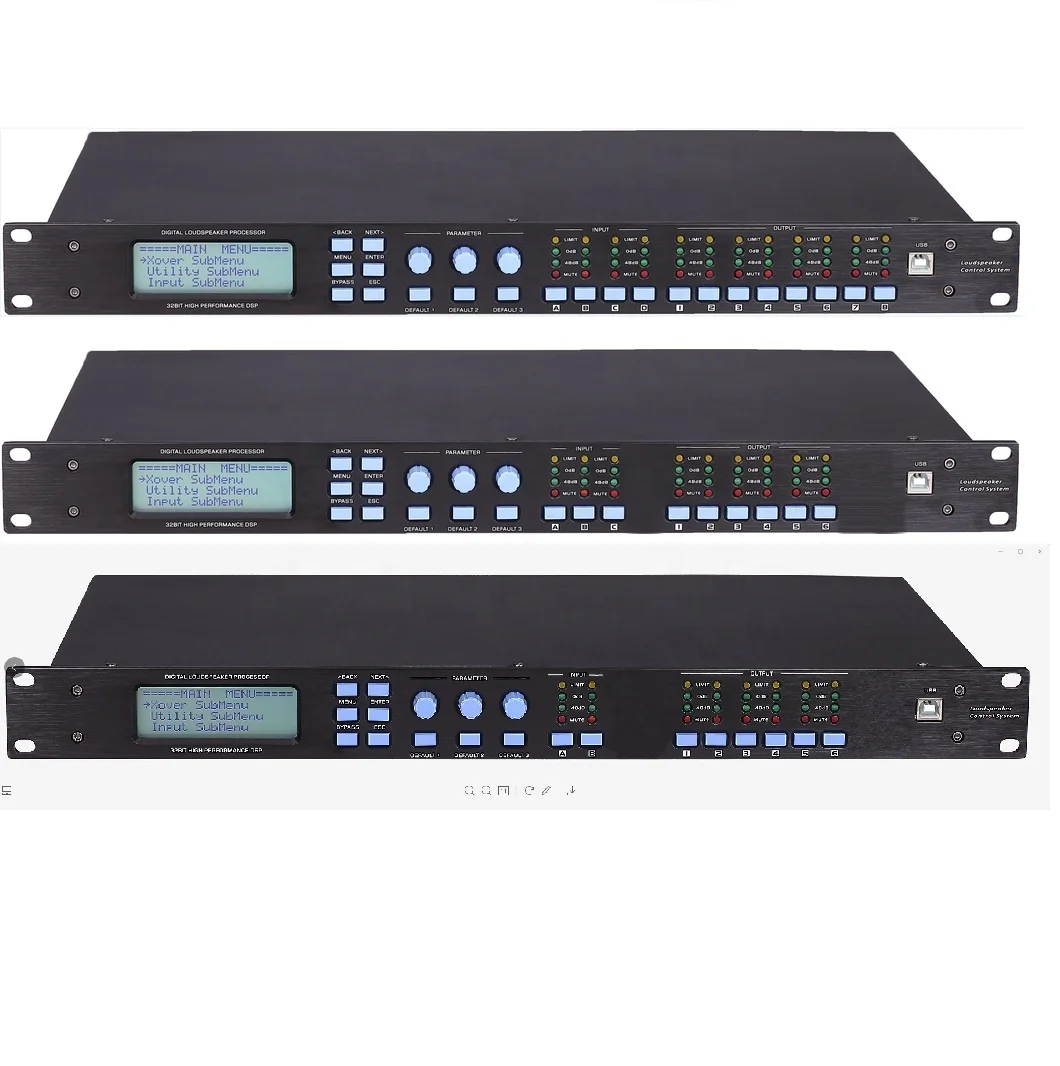 

Cinow DSP48 CE Certified audio processor with 30GEQ ,1000ms delay, USB and RS485 Connector