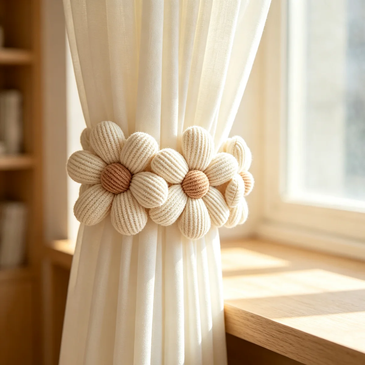 2Pcs Curtain Tiebacks Multi Flower Decor Curtain Holdbacks Window Drape Holder for Living Bedroom Home Decor