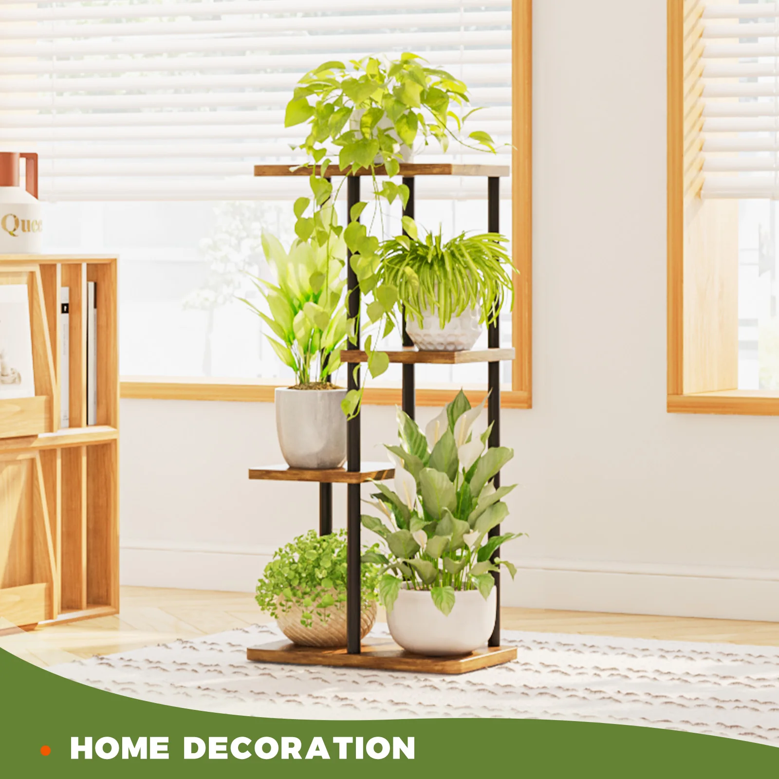 Bamworld 4 الطبقة ركن النبات الوقوف داخلي رف معدني نباتات متعددة رفوف أحواض زهور فناء حديقة شرفة غرفة المعيشة غرفة نوم