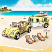 LOZ-1130 Retro 1:18 Resort Wagon Retro Retro Wedding car Retro Model Decoration for children and adult building blocks toy gifts