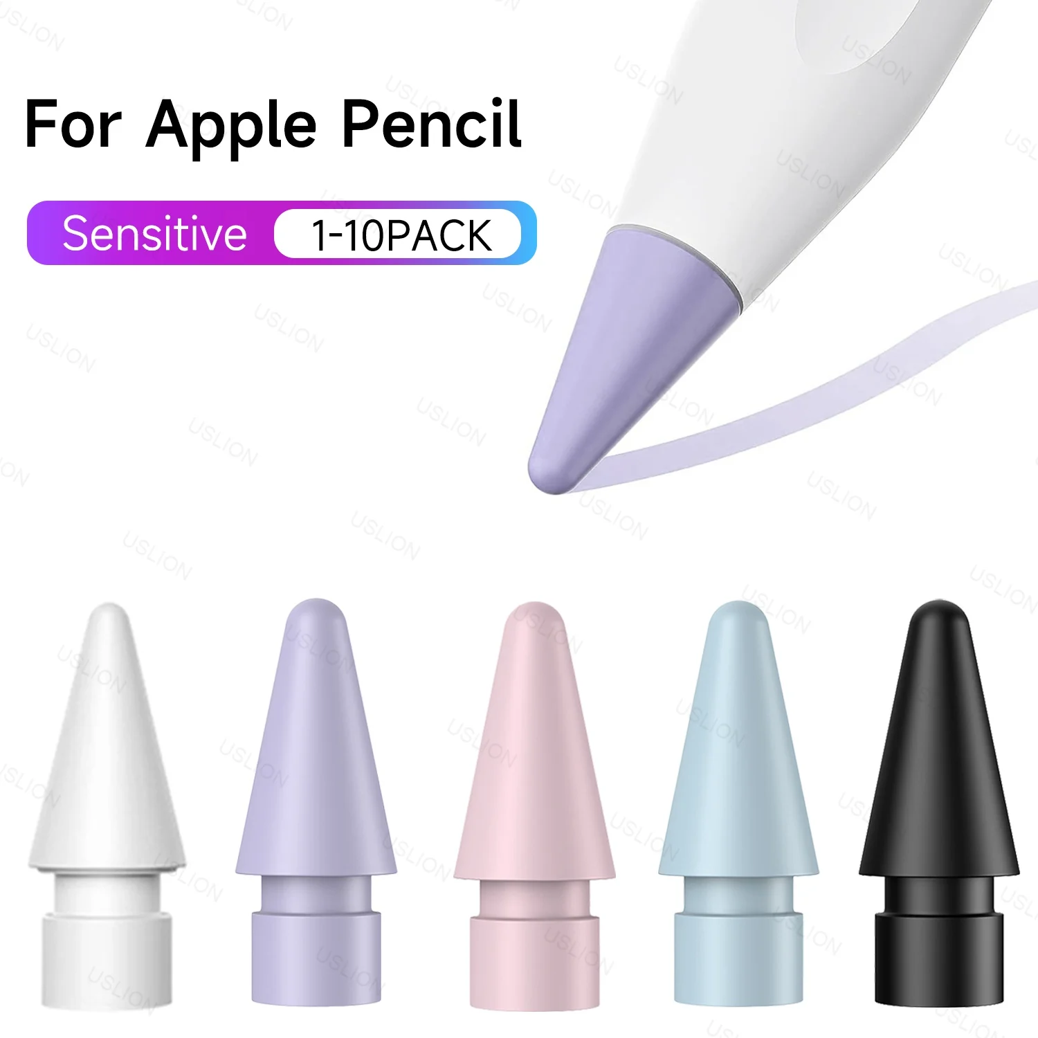 Pencil Tips for Apple Pencil 1st / 2nd Generation iPencil Sensitivity Nibs Compatible for iPad Pro Apple Pencil 1/2 Spare Nib