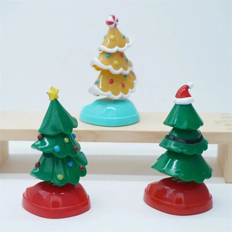 Solar Powered Christmas Dancing Ornaments Cute Swinging 2024 Christmas Tree Novelty Toy Car Interior Decoration