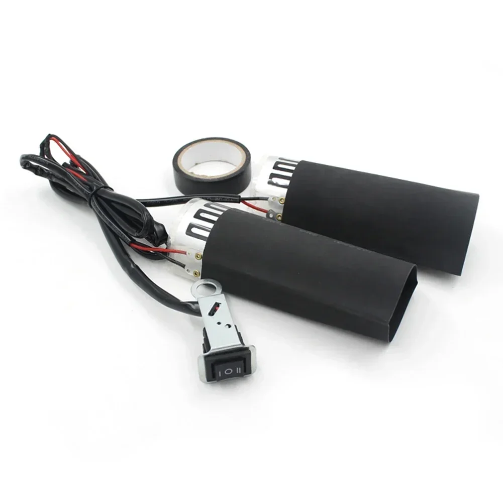 2pcs Motorcycle Heated Handle Electric Heating Handlebar Warmer Grip Warmer With Switch Control High Universality Fitment