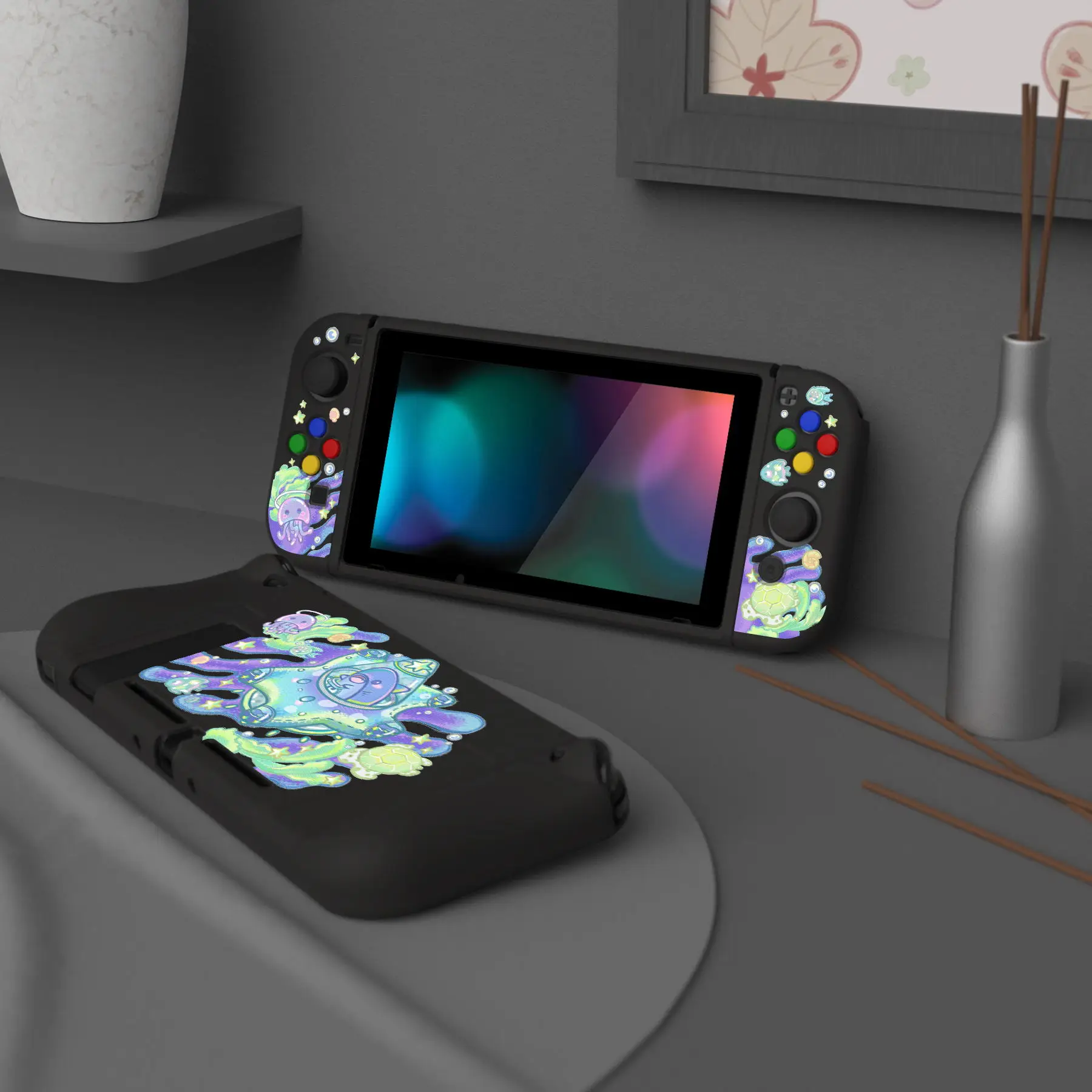 PlayVital ZealProtect osłona miękkie etui ochronnego do przełącznika Nintendo z tarotem szklany ochraniacz ekranu i nakładki na przyciski