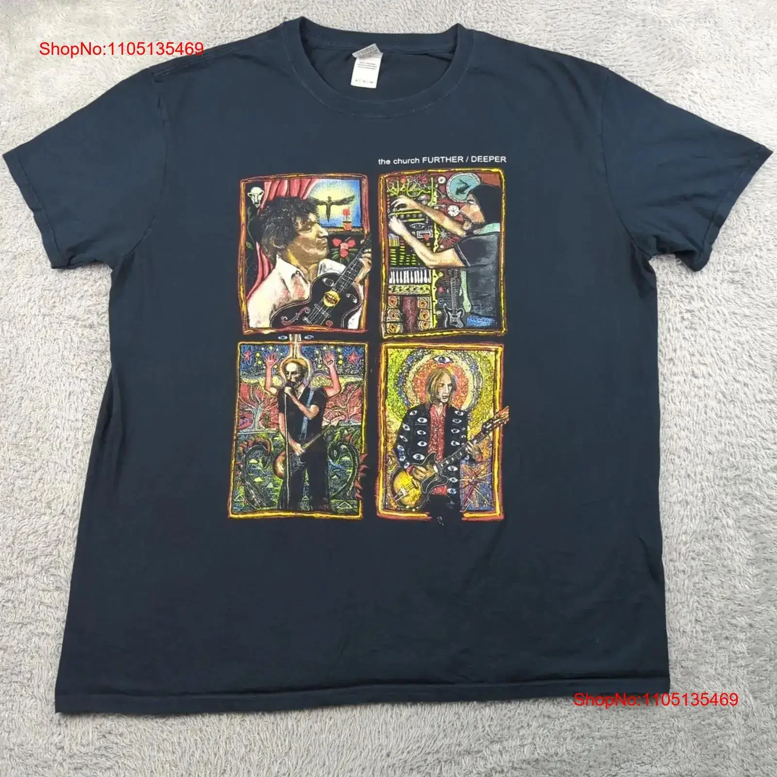 The Church Band T Shirt Men XL Black Australia 2015 Further Deeper Tour Merch vintage Washed Casual Unisex streetwear fashion
