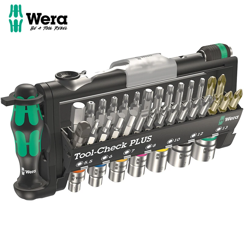 WERA 05056490001 Tool-Check Plus Slotted Ratcheting Screwdriver 1/4\