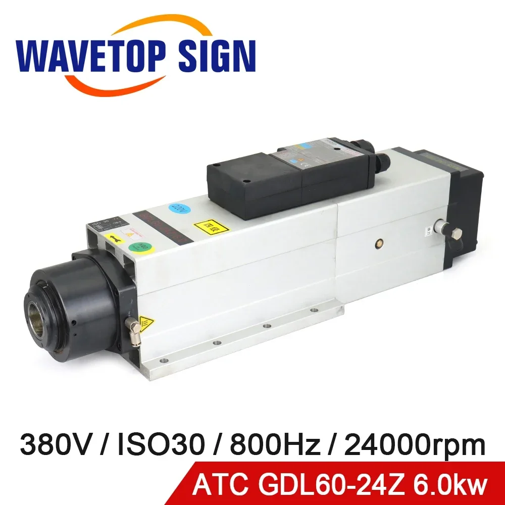 2026/WaveTopSign Automatic Tool Change Spindle GDL60-24Z-6KW 220V 380V Air Cooling Spindle Knife Claw ISO30