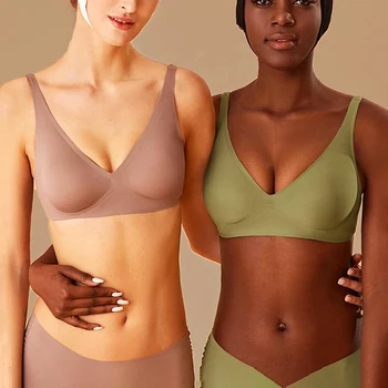 Seksowne biustonosze dla kobiet Bezszwowy biustonosz damski bez fiszbin Biustonosz Push Up Bielizna Oddychająca Miękka Cienka Kobieca Bielizna Intymna