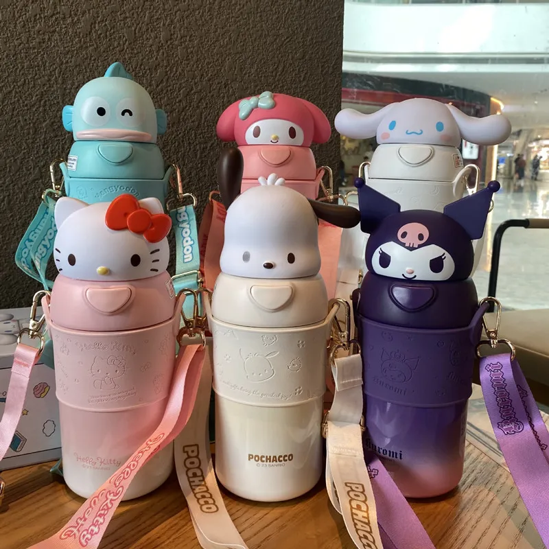 560 ml Sanrio Kuromi Termos ze stali nierdzewnej 316 Kawaii Hello Kitty Cinnamoroll Melody Dziecięca kolba próżniowa Butelka na wodę Kubek