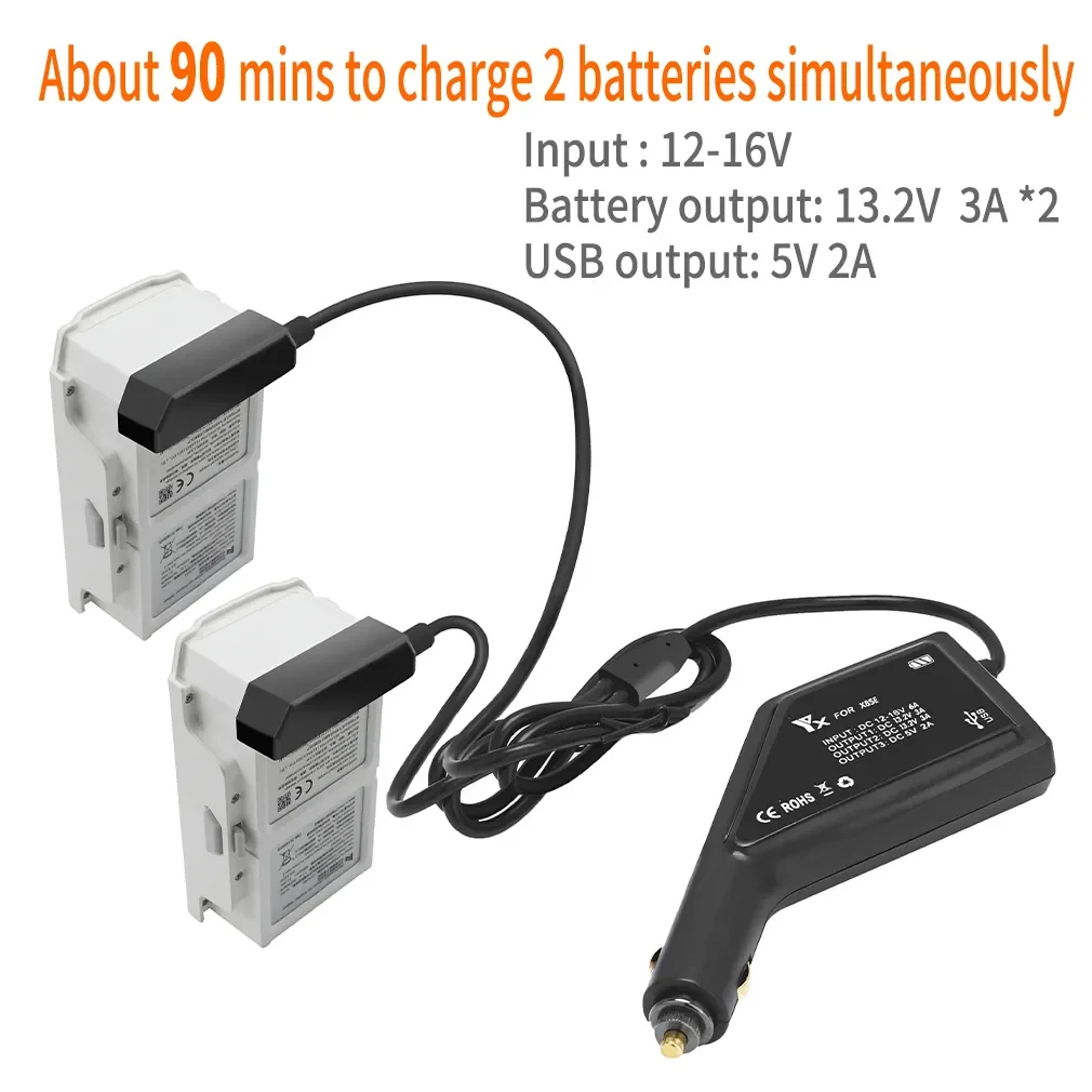 2A 3 in1 USB Battery Charger Remote Control Car Charger For XIAOMI FIMI X8 SE Drone 1080p HD Video Recording Drop Ship