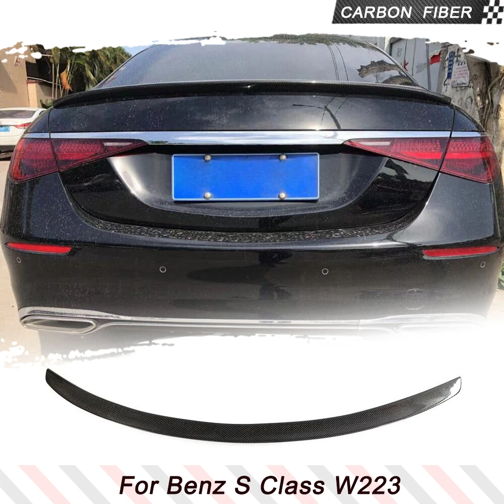 Carbon Fiber Car Rear Trunk Spoiler Wing for Mercedes-Benz W223 S500 S580 2021UP Car Rear Trunk Boot Lip Wing Auto Spoiler