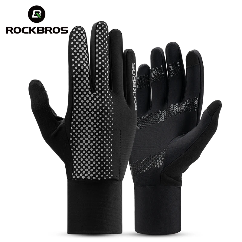 ROCKBROS Spring Bike Gloves Touch Screen Full Finger Bicycle Gloves for Men Women Anti-slip Breathable MTB Road Cycling Gloves