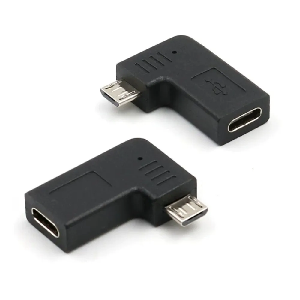 Type C Female To Micro USB Right Angled Adapter 90 Degree Adaptor USB C Male   to V8 Data Charging