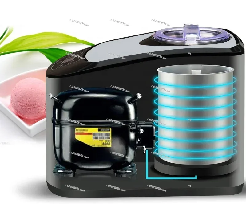 1.5 لتر للاستخدام المنزلي، طعم ناعم وقوي لآلة صنع الآيس كريم ذاتية التبريد لضاغط الاختيار