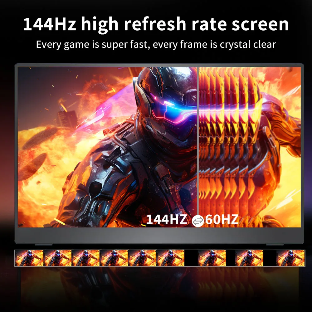 ZEVN 16 Inch 144Hz Portable Gaming Monitor for Nintendo Switch Steam Deck PS4/5 VESA Mount Mini HDMI & USB-C Travel Monitor