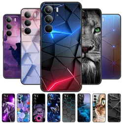 For Realme C75 Case Black Silicon TPU Phone Back Cases for Realme C65 RealmeC65 4G Soft Cover C 65 RMX3910 Animal Painted Coque