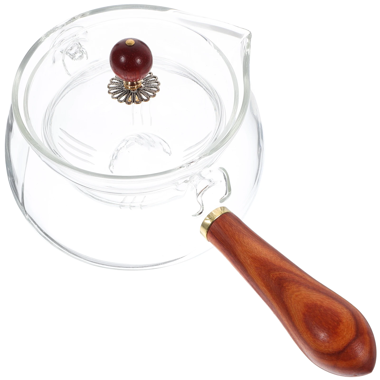 

Rotating Teapot 360 Degree Rotation Side Handle Glass Tea Maker Household Heat Resistant Loose Tea Brewing Pot