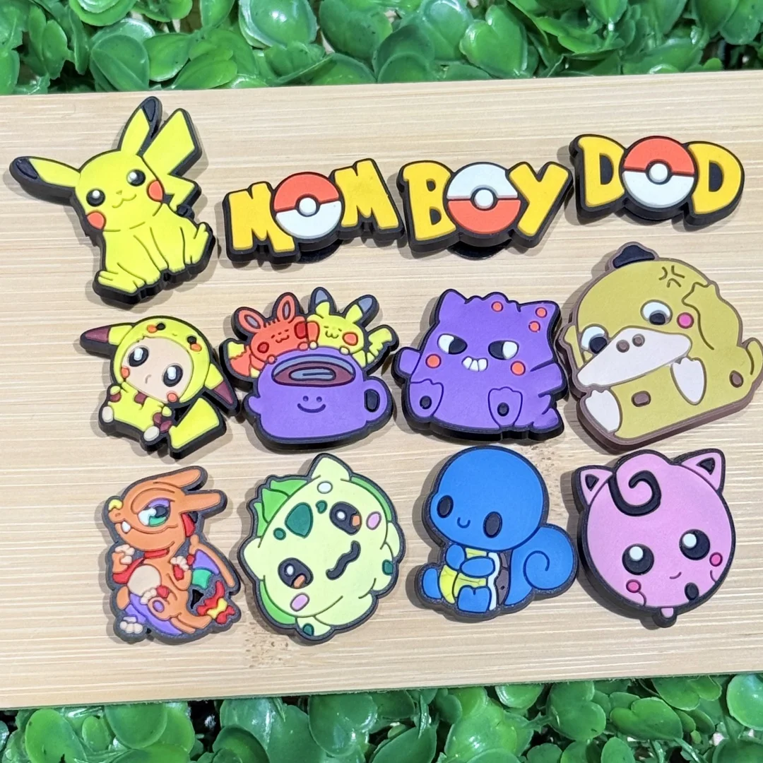 

12-100 шт. мультяшных шармов Пикачу Покемон для обуви, браслетов, сандалий, аксессуаров для обуви, подарки для детей и женщин на вечеринку